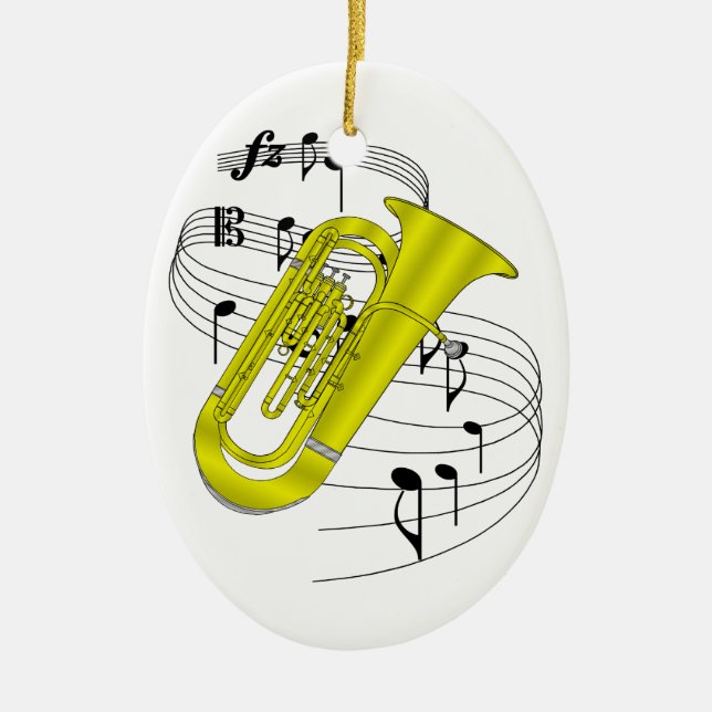Tuba Ceramic Ornament (Front)