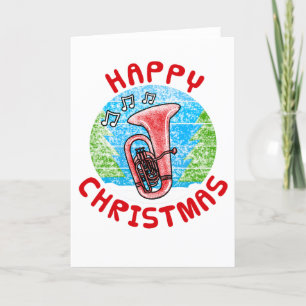 Tuba Christmas Card Tubaist Brass Musician