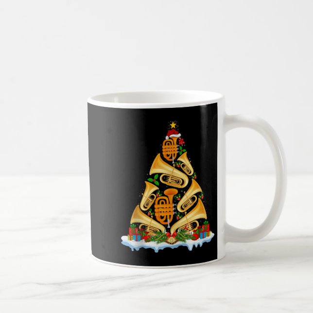 Tuba Christmas Tree Lights Tuba Music Lover Musica Coffee Mug (Right)