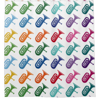 Tuba Colourful Fun Array Music T-Shirt Shower Curtain