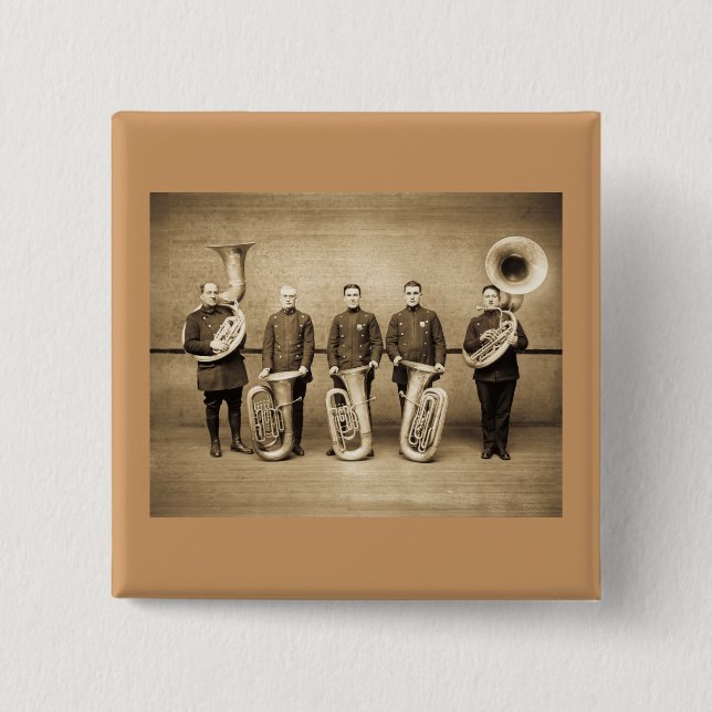 Tuba Cops (Sepia) 15 Cm Square Badge (Front)