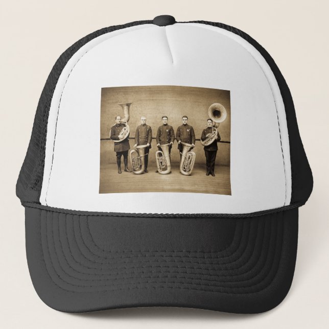 Tuba Cops (Sepia) Trucker Hat (Front)