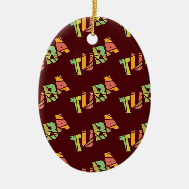 Tuba Cracked Text Ceramic Ornament (Front)
