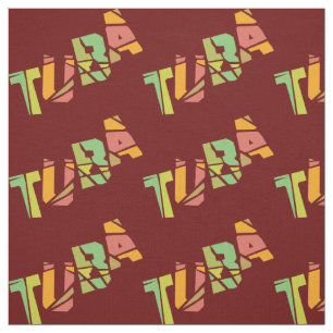 Tuba Cracked Text  Fabric