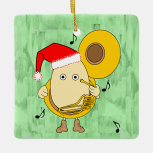 Tuba Egghead Ceramic Ornament