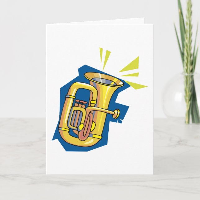 Tuba Instrument Greeting Cards (Front)