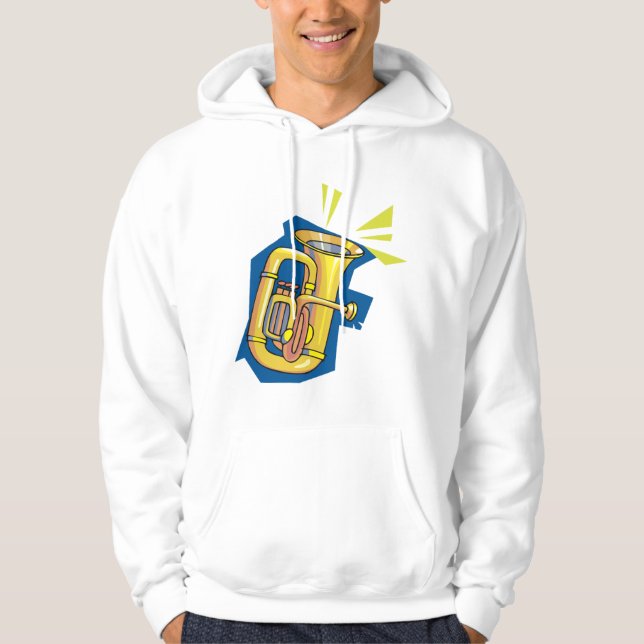 Tuba Instrument Mens Hoodie (Front)