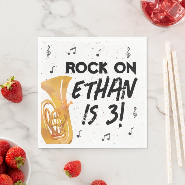 Tuba Music Birthday Party Paper Napkins (Insitu)