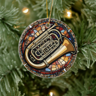 Tuba Music Ceramic Ornament