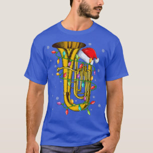 Tuba Music Lover Xmas Lights Santa Tuba Christmas T-Shirt