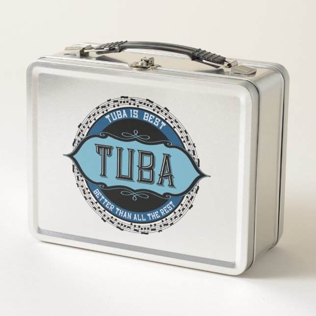 Tuba Music Note Circle Metal Lunch Box (Front)