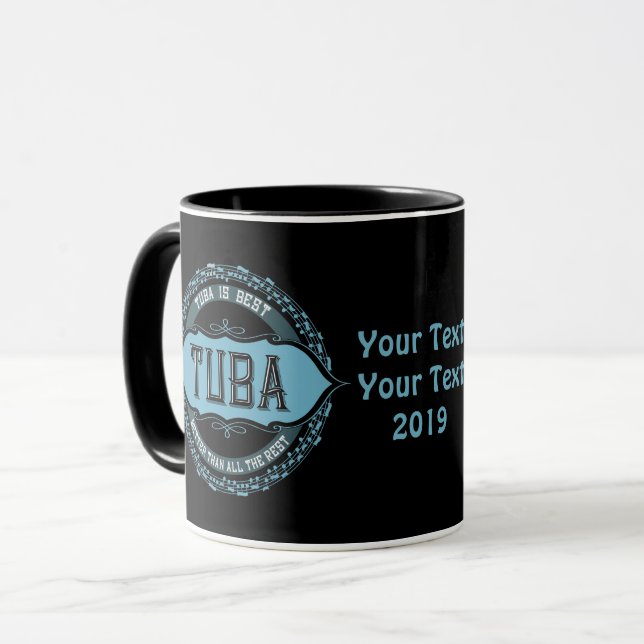 Tuba Music Note Circle Mug (Front Left)