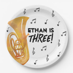 Tuba Music Theme Birthday Party Paper Plates