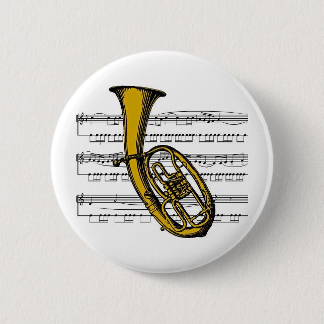 Tuba musical 04 B 6 Cm Round Badge (Front)