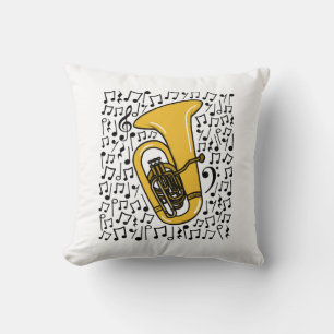 Tuba Musical Notes Tubaist Brass Musician Cushion