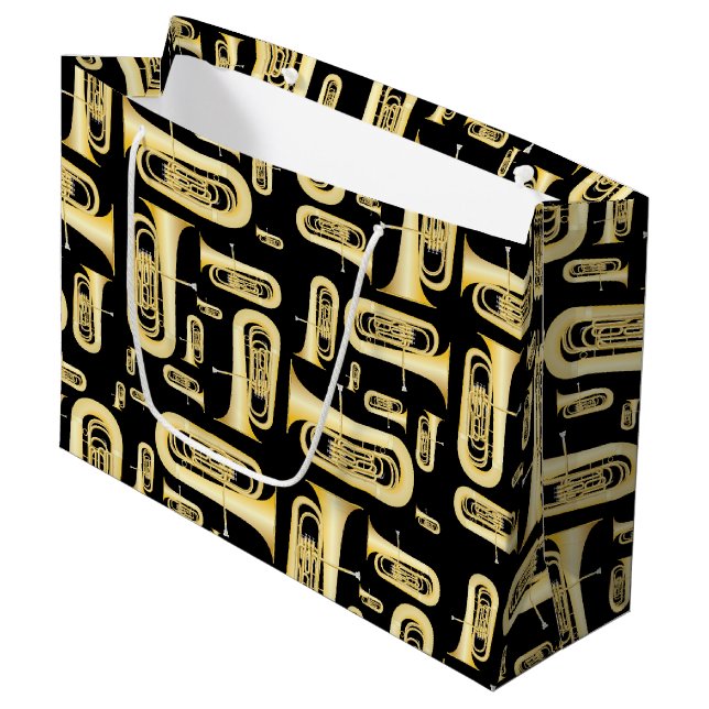 Tuba Musician Band Teacher Large Gift Bag (Front Angled)