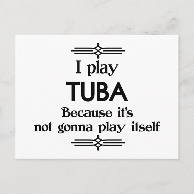 Tuba - Play Itself Funny Deco Music Postcard (Front)