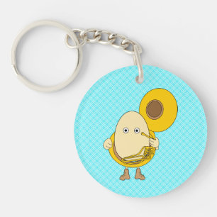 Tuba Player Egghead Key Ring