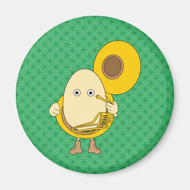Tuba Player Egghead Magnet (Front)