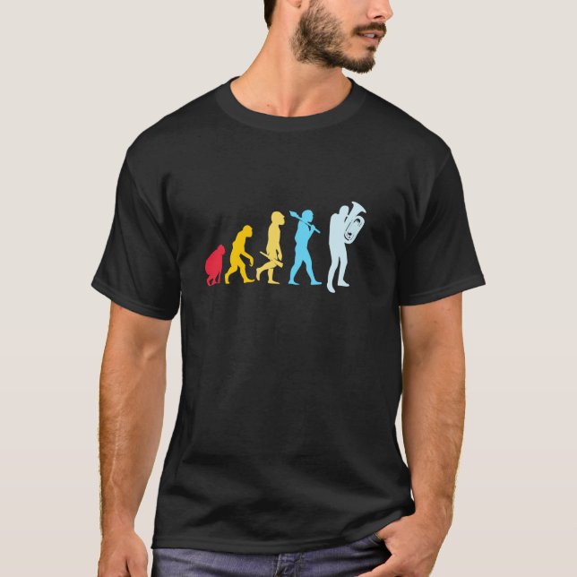 Tuba Player Evolution Funny Tuba For Men  T-Shirt (Front)