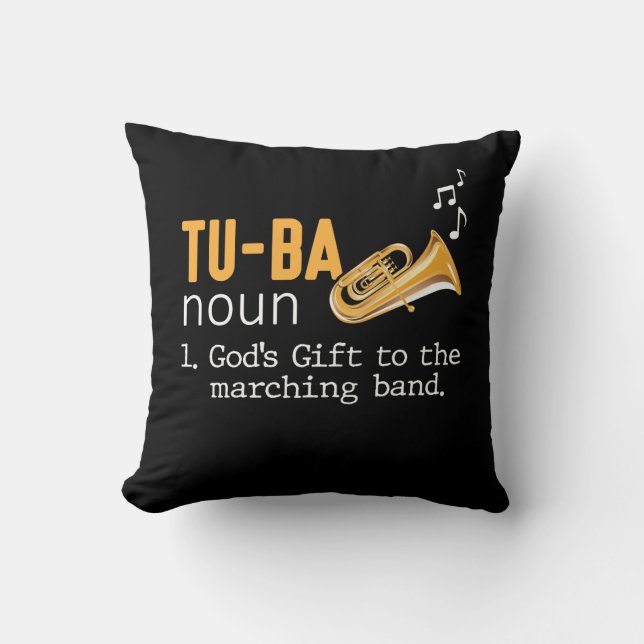 Tuba Player Marching Wind Instrument Musician Cushion (Front)