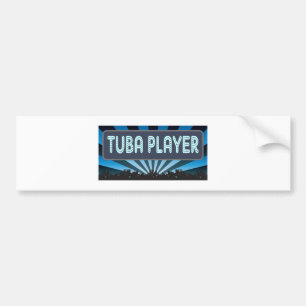 Tuba Player Marquee Bumper Sticker