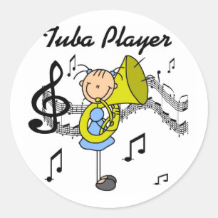 Tuba Player Tshirts and Gifts Classic Round Sticker