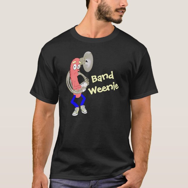 Tuba Playing Band Weenie Dark T-Shirt (Front)