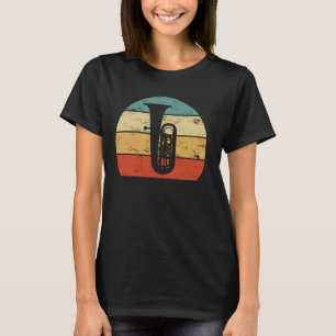 Tuba retro sunset grunge tubist design for tuba pl T-Shirt