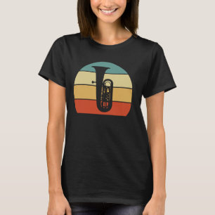 Tuba retro sunset tubist design for tuba players T-Shirt
