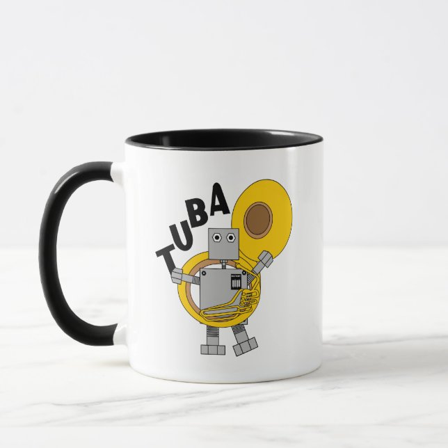 Tuba Robot Text Mug (Left)