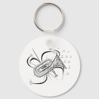 Tuba Silver and Notes Key Ring