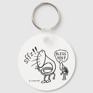 Tuba Sneeze Border Key Ring
