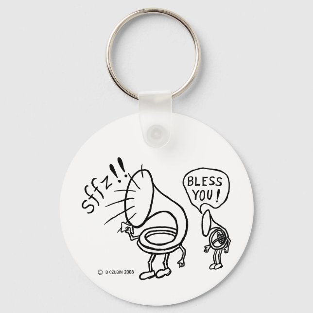 Tuba Sneeze Border Key Ring (Front)