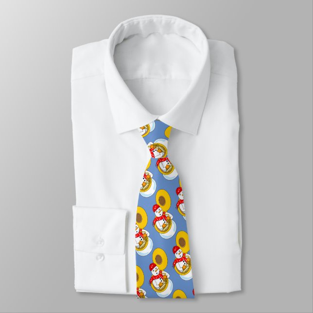 Tuba Snowman Tie (Tied)