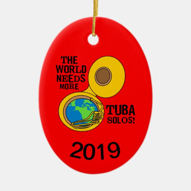 Tuba Solos Ceramic Ornament (Front)