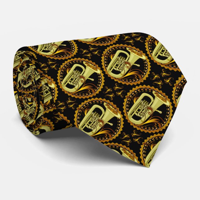 Tuba Swirls Tie (Rolled)