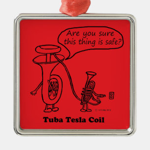 Tuba Tesla Coil Metal Ornament