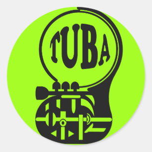 TUBA  , Tuba Player Classic Round Sticker