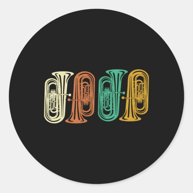 Tuba Tubist Music Tuba Player Marching Band Tuba Classic Round Sticker (Front)