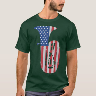 Tuba Tubist Music USA US Flag T-Shirt
