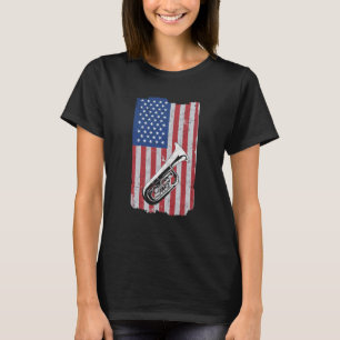 Tuba Usa Flag Tuba Player Tubist T-Shirt