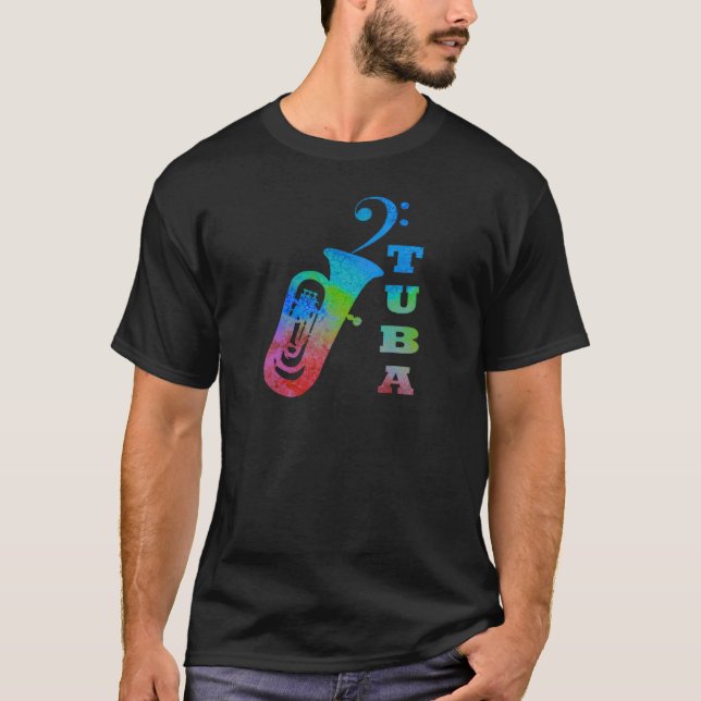 Tuba with Bass Clef T-Shirt (Front)
