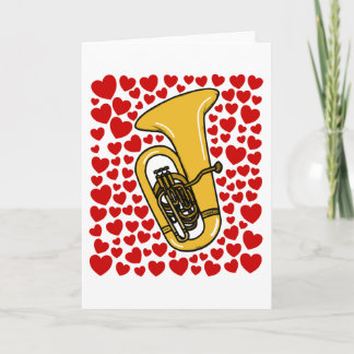 Tuba With Hearts Valentines Anniversary Card