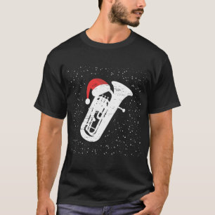 Tuba with Santa's Hat For Musicians Christmas Seas T-Shirt