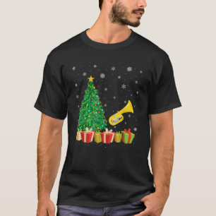 Tuba Xmas Tree Lighting Santa Hat Tuba Christmas  T-Shirt