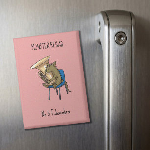 Tubacabra Tuba Player Chupacabra Wordplay Artwork Magnet