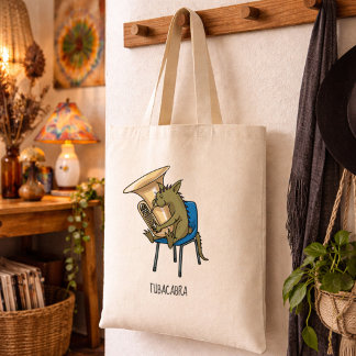 Tubacabra Tuba Player Chupacabra Wordplay Artwork Tote Bag