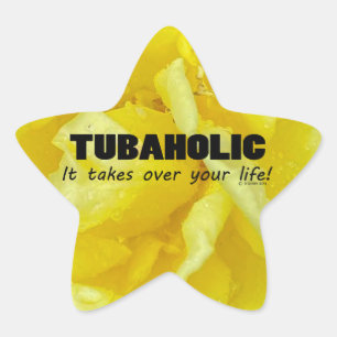 Tubaholic Life Star Sticker