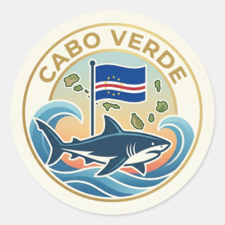 Tubarões Azuis - Cabo Verde Classic Round Sticker